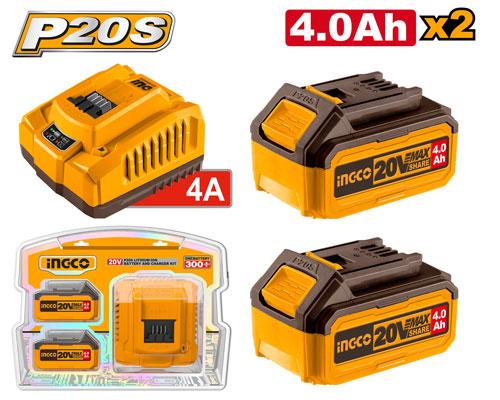Ingco 20V P20S Lithium-Ion Battery and Charger Kit | FBCPK1424 Ingco